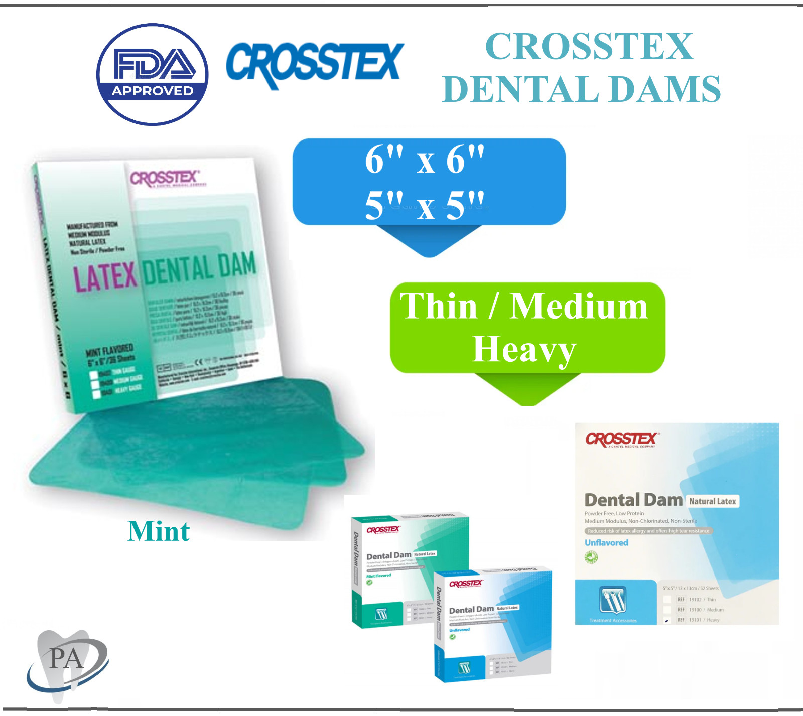 Crosstex Latex Dental Dam Rubber Dam 6\