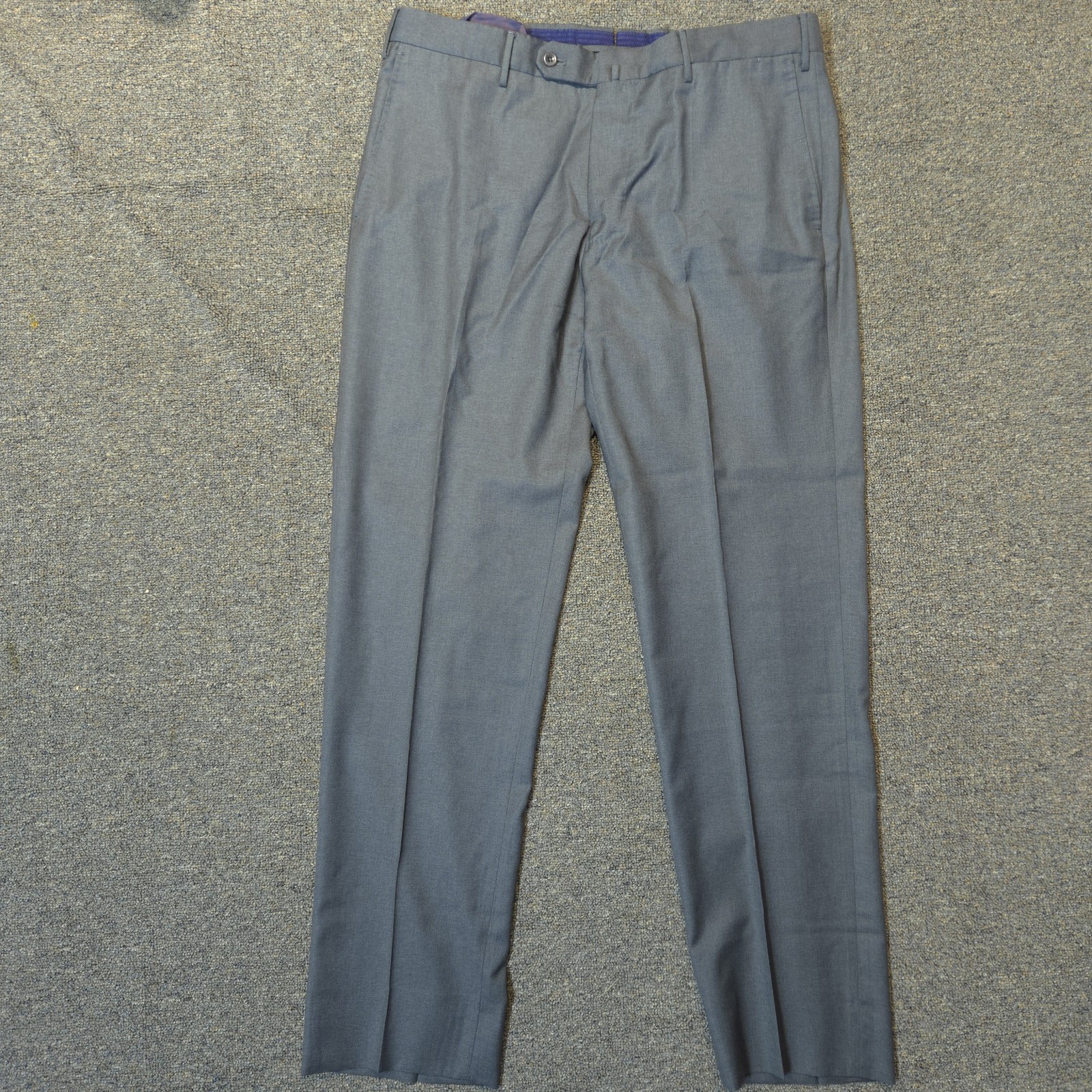 Incotex Dress Pants 36x32 Super 150\'s Wool Flat Front Classic Fit Gray