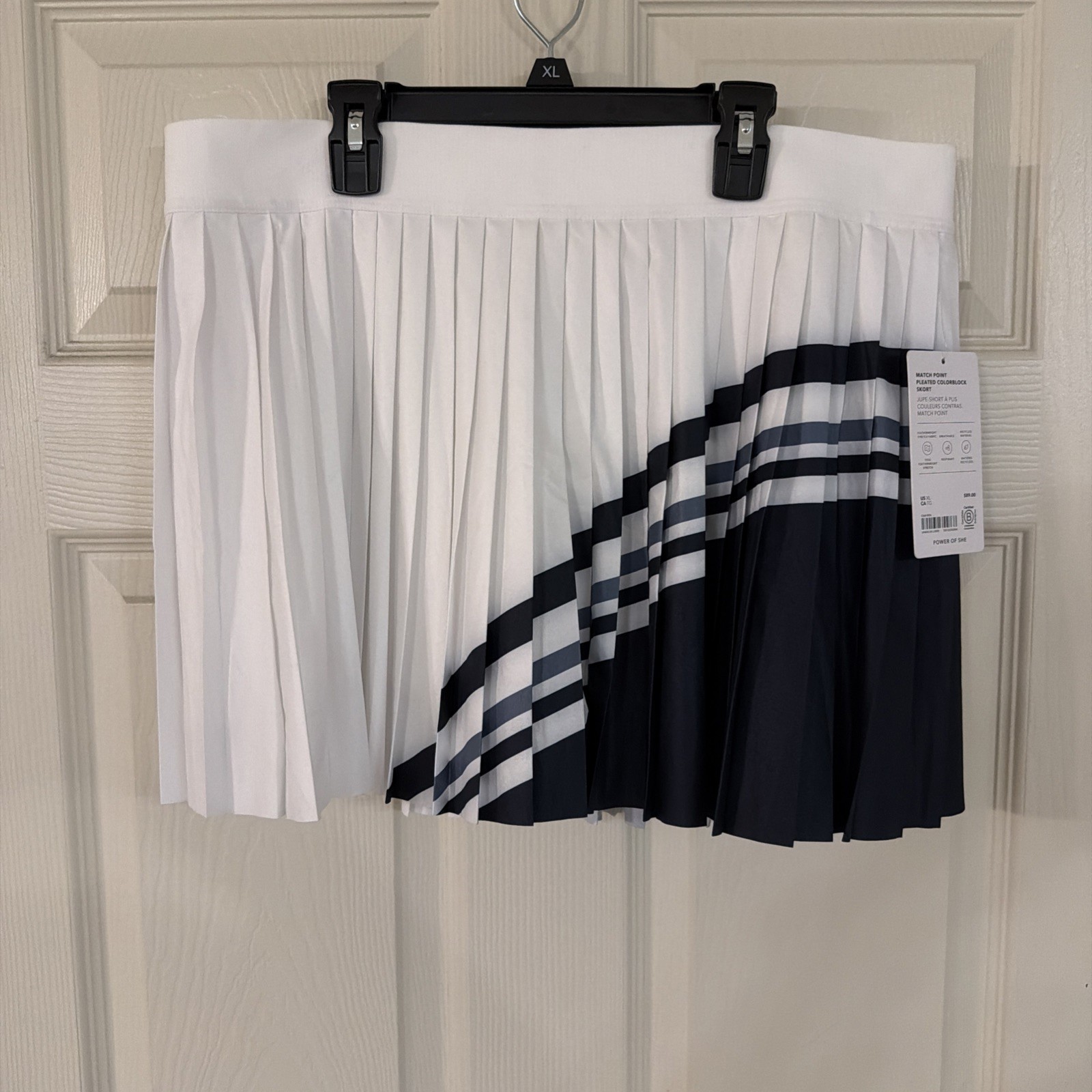 Athleta Match Point Pleated Colorblock Skort Tennis Pickleball Size XL