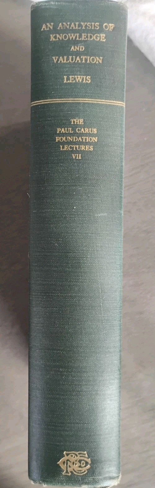 CARL GINET Association Copy: C.I. LEWIS Analysis of Knowledge & Valuation 1950