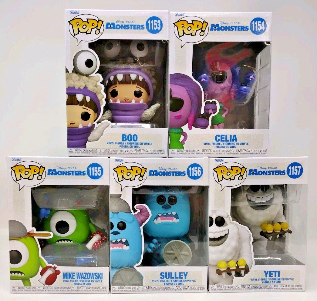 Funko Pop Pixar Monsters Inc 20 Anniversary Lot of 5 Boo Celia Mike Sulley Yeti