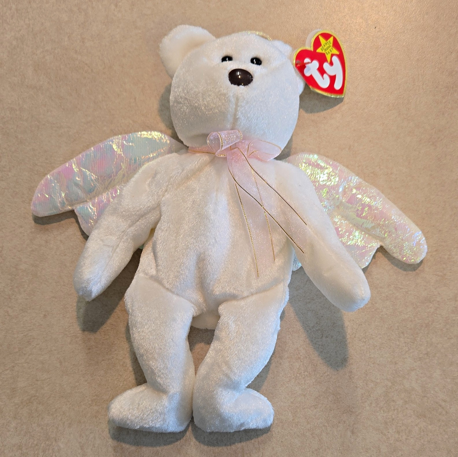 Ty Beanie Babies Halo White Angel Bear with Wings Plush Vintage 1998 Ty Beanie Babies Halo White Angel Bear with Wings Plush Vintage 1998