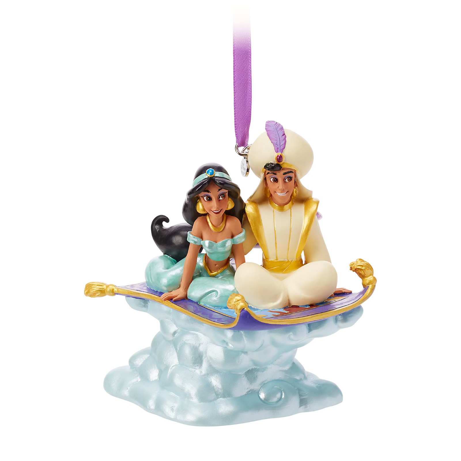 2019 Disney Aladdin and Princess Jasmine Singing Hanging Sketchbook Ornament