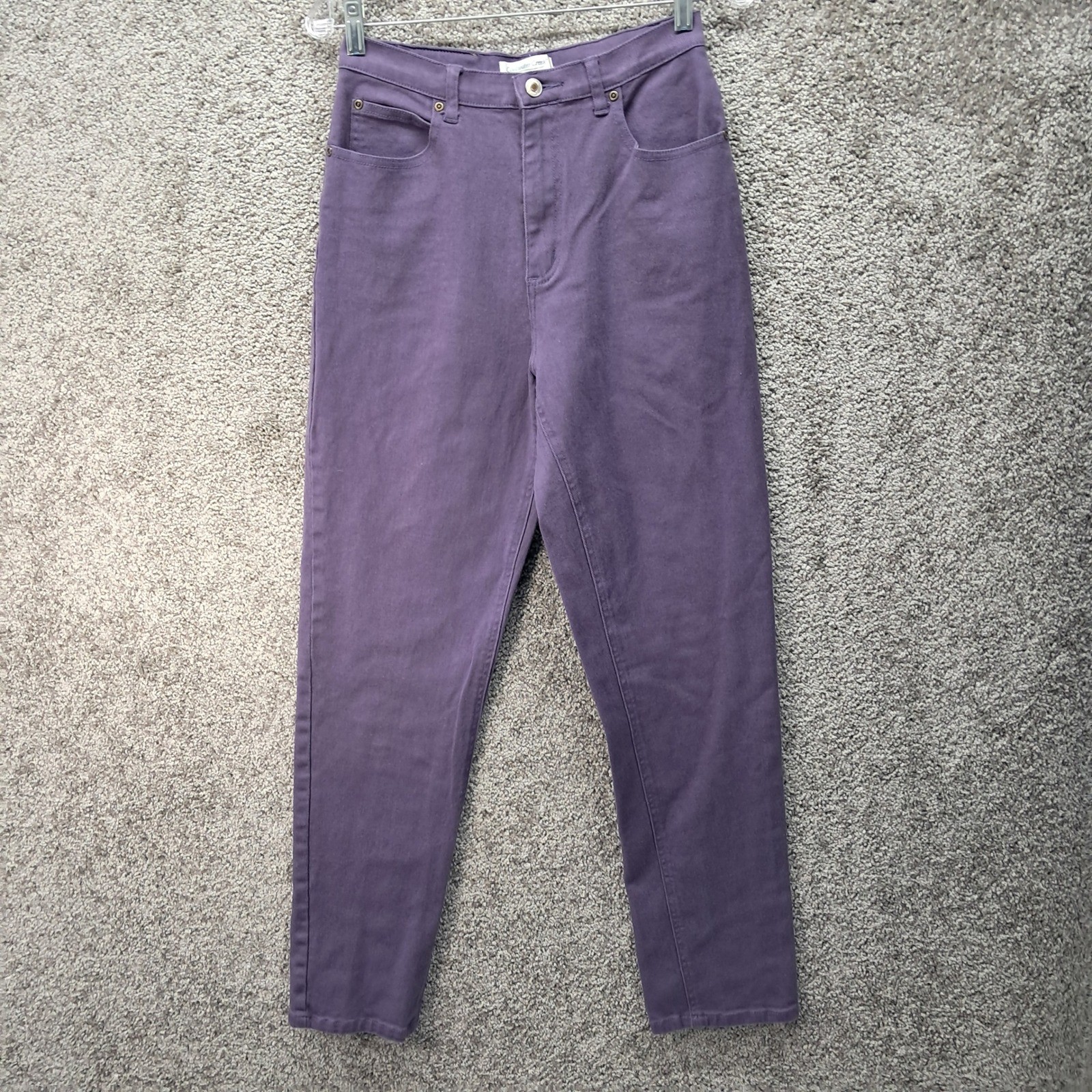 Coldwater Creek Womens Purple High Rise Tapered Leg Pants Size 10 Cotton Stretch