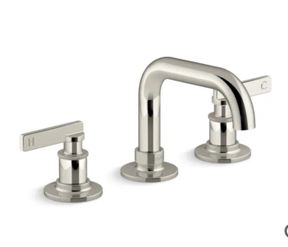 Kohler Castia K-35908-4-SN Widespread Bathroom Sink Faucet Drain Polished Nickel