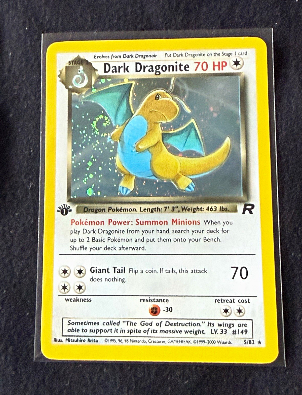 1st Edition Dark Dragonite 5/82 Team Rocket Holo Rare English Wizards
