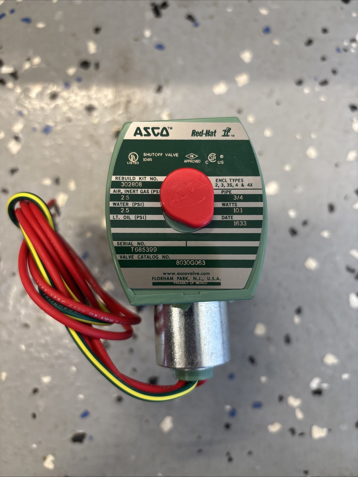 ASCO Red Hat Solenoid 3/4” Valve 8030G063 New In Box ASCO Red Hat Solenoid 3/4” Valve 8030G063 New In Box