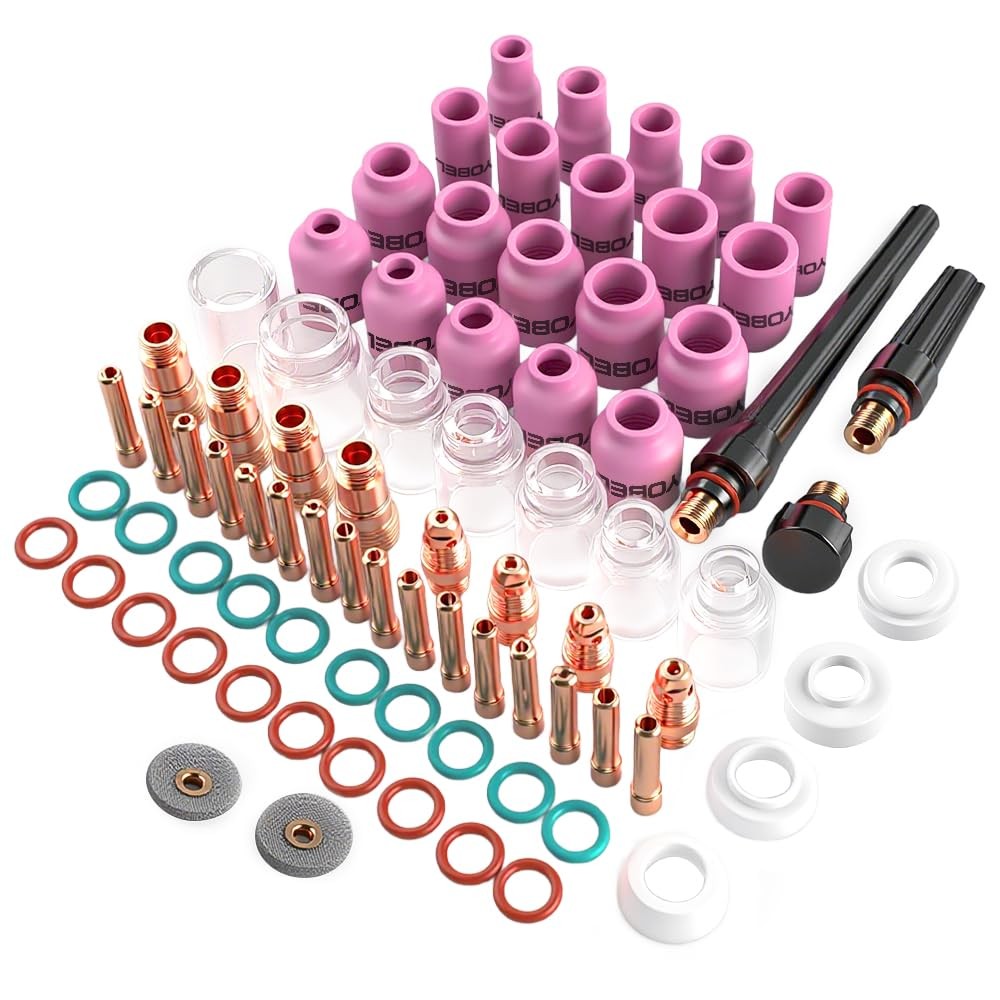 TIG Cup Kit 80PCS, #4-#12 Glass Cups for WP-17/18/26 Torch