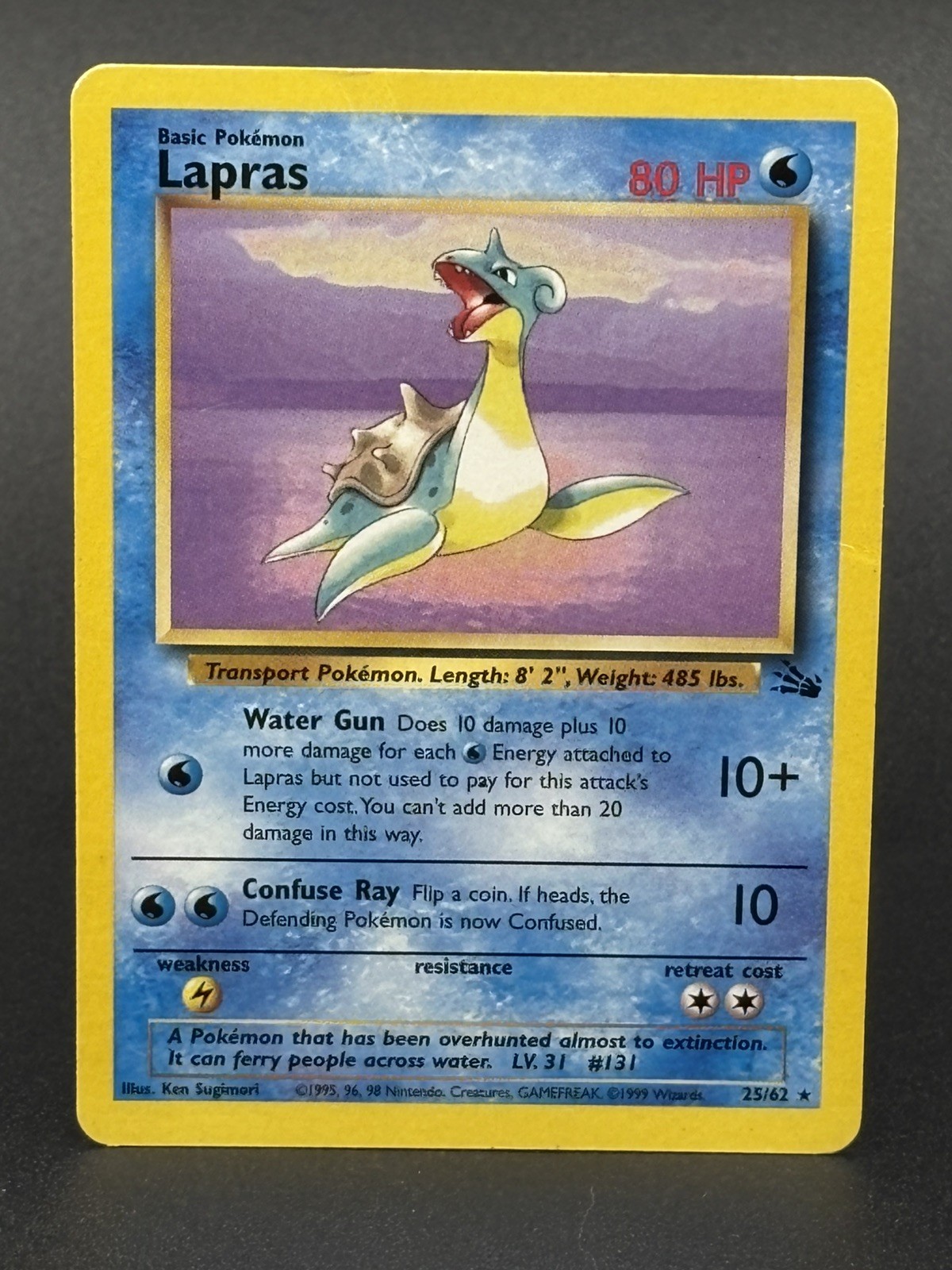 Lapras (25) Unlimited Rare Fossil 25/62 dmg