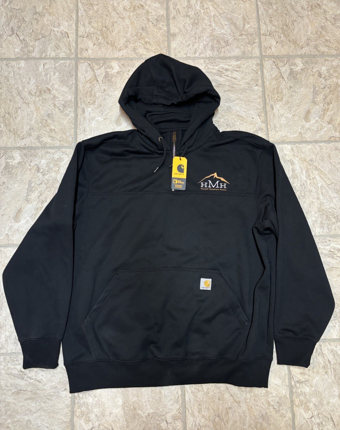 NWT Carhartt 100617 Rain Defender Paxton Black Heavyweight 1/4 Zip Mens XL - NEW