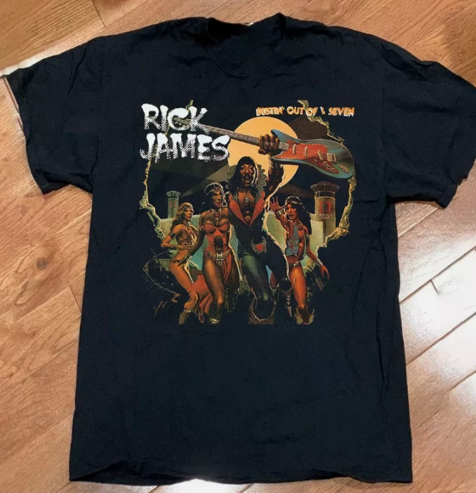 Vintage  Seven Rick James Gift Funny Black Unisex All Size T-Shirt