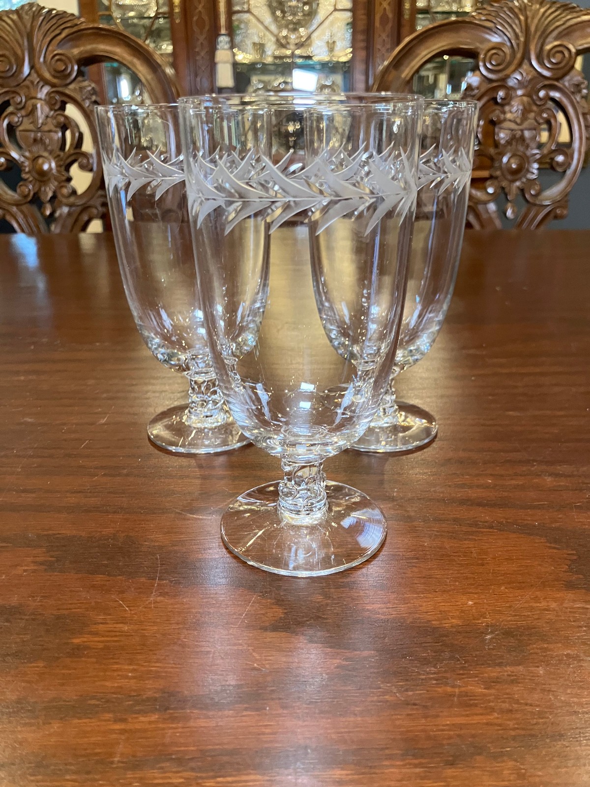Holly Clear by Fostoria - Three Vintage Iced Tea Glasses