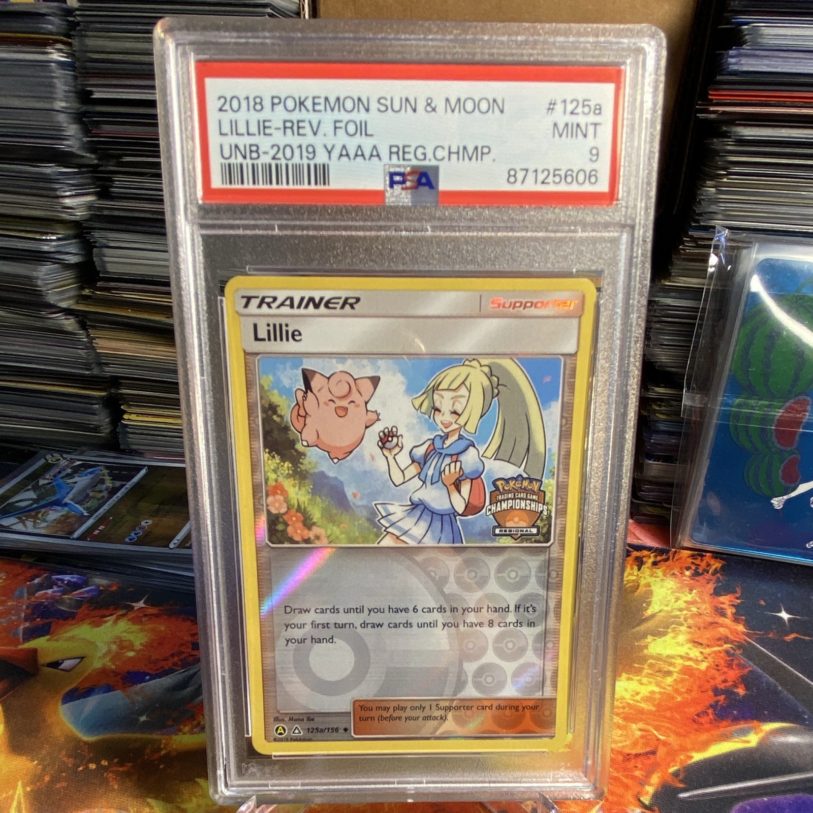 PSA 9 2018 Pokemon Lillie Regional Championships 125A/156 Reverse Holo