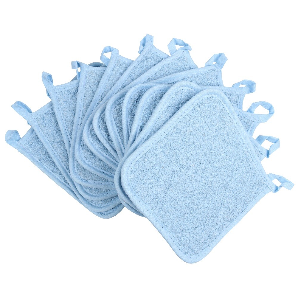 Potholder Pack of 12 - Heat Resistant Cotton 7x7 Kitchen Linens - Color Options