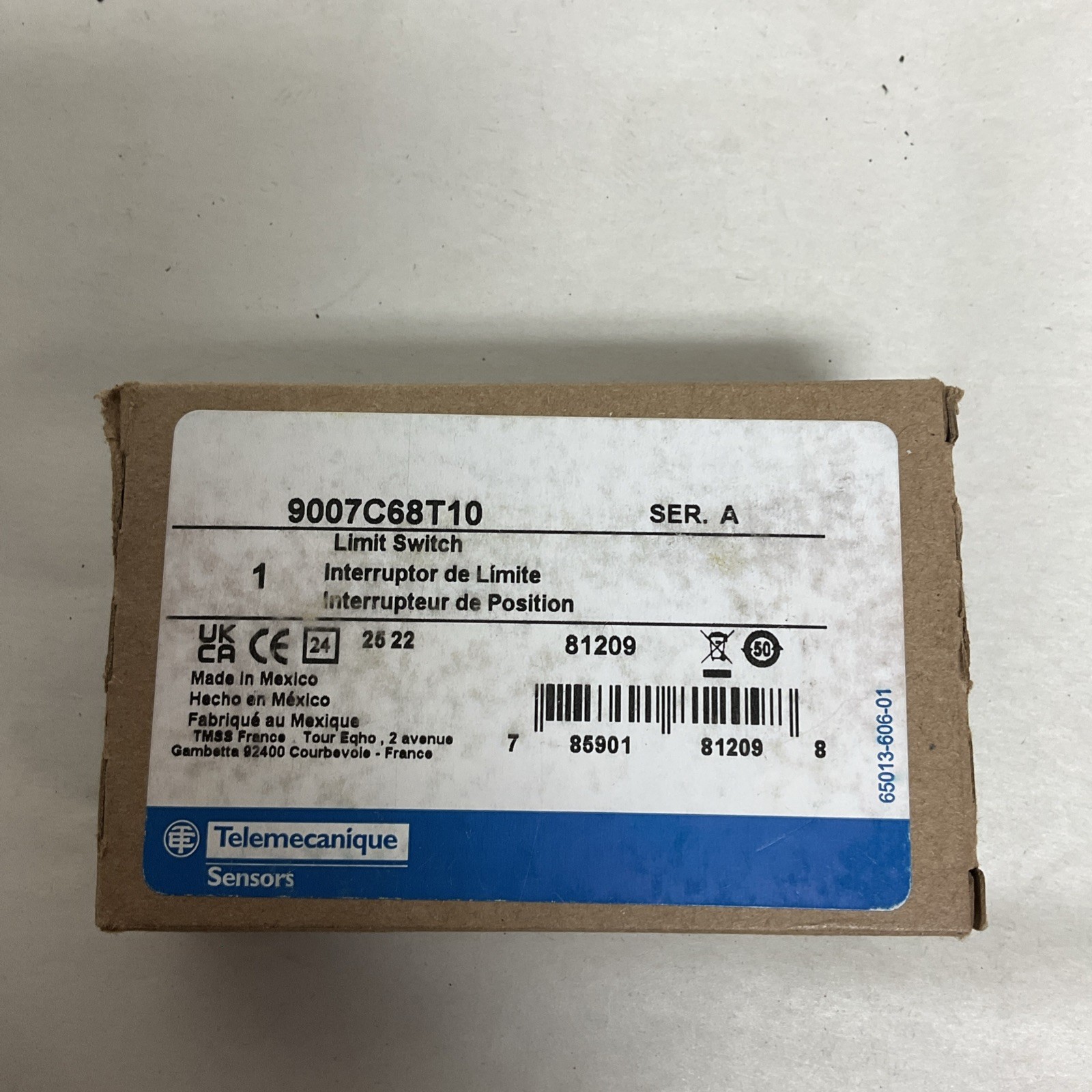 NEW Telemecanique Sensors Limit Switch 9007C68T10 Ser A