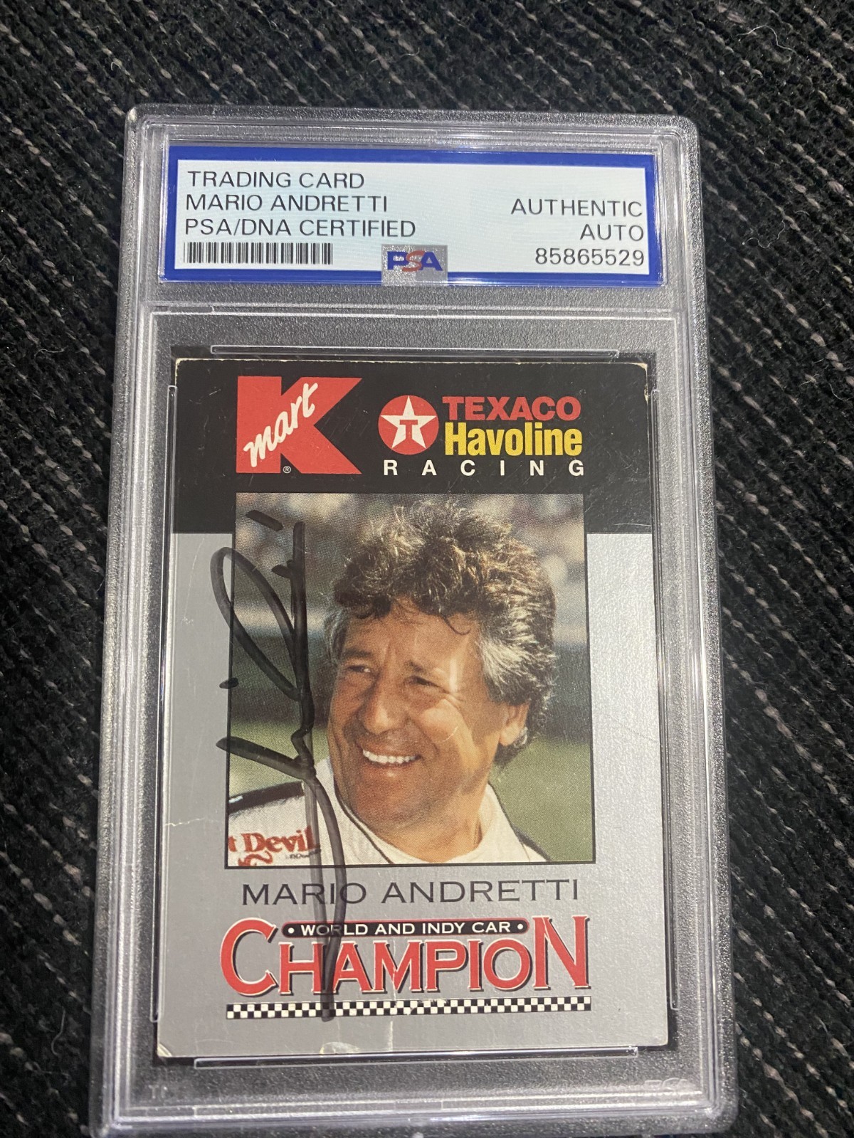 MARIO ANDRETTI 1994 K-Mart Signed AUTO Card PSA DNA Certified F1 Indy Racing