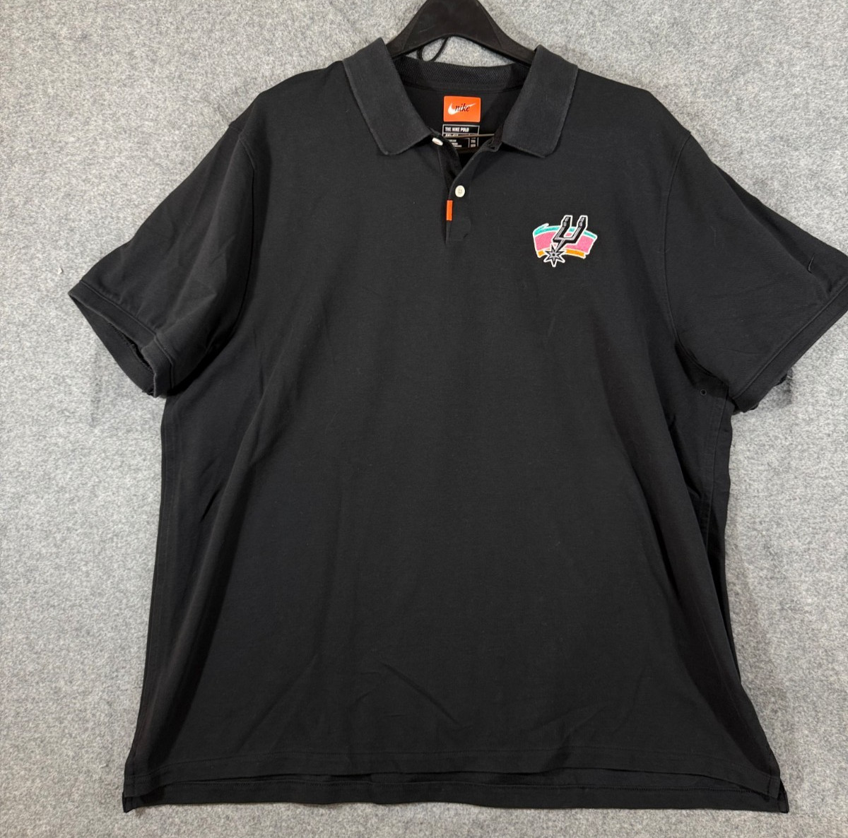 San Antonio Spurs The Nike NBA Polo Shirt Mens 2XL Black Dri Fit Performance