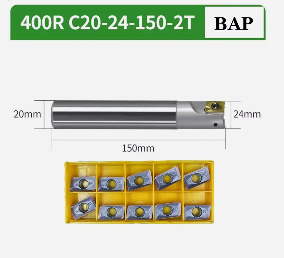 400R C20-24-150-2T Lathe Turning Tool Holder Bar + 10pcs APMT1604PDER-M2 Inserts