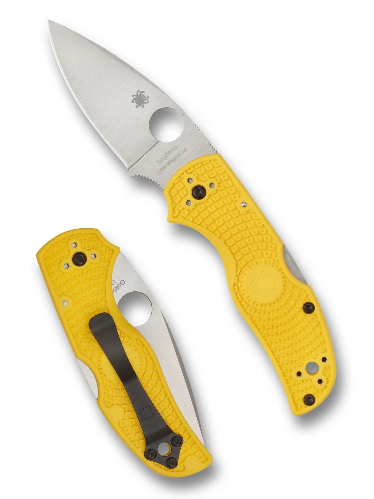 Spyderco Native 5 Salt CPM MagnaCut Satin Plain Blade Yellow FRN C41PYL5