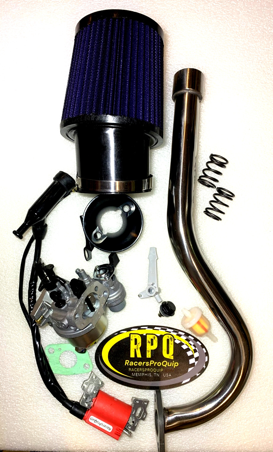 Predator 224cc HEMI 11HP Kit Big Carb, Intake, Exhaust Coil Filter Springs USA