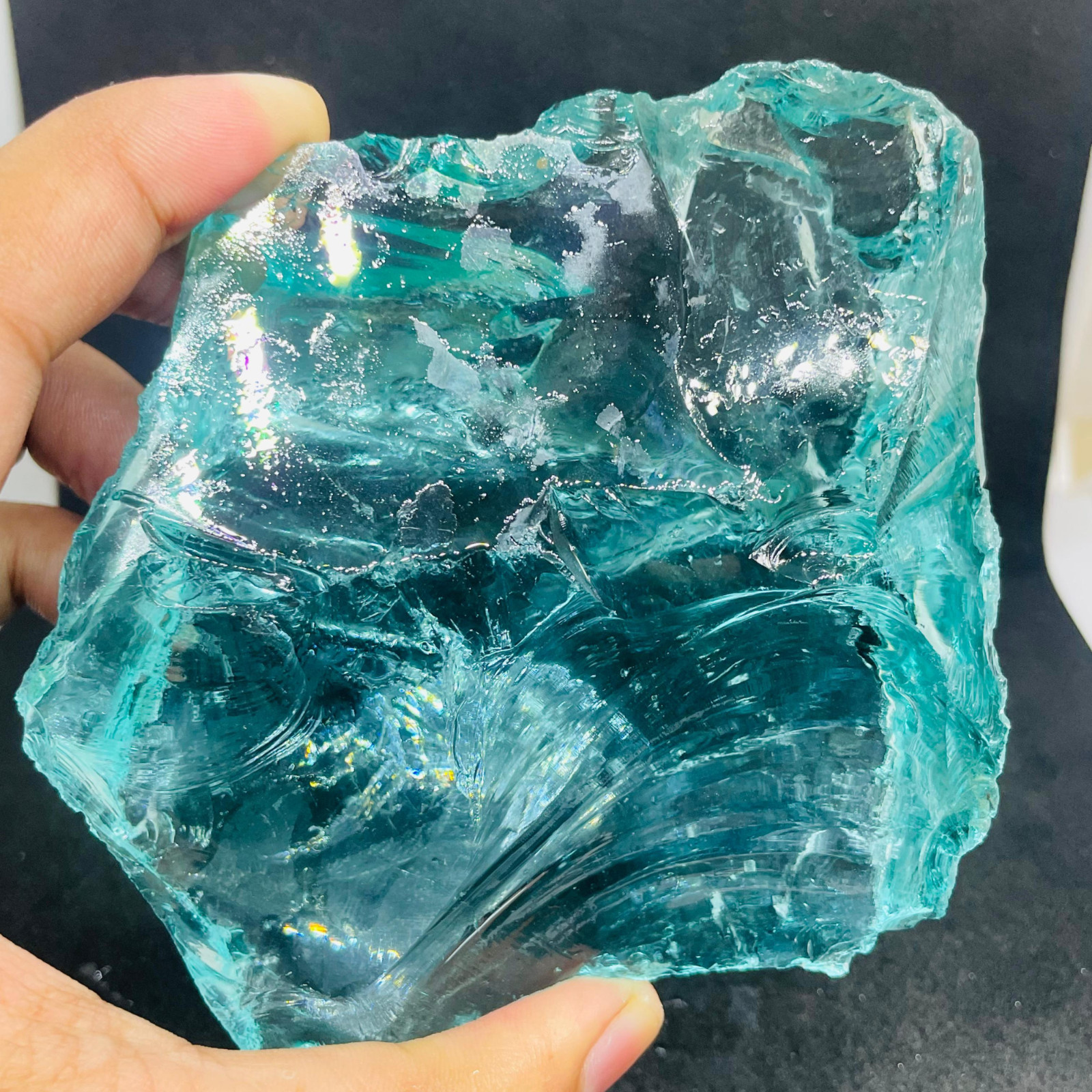 Aqua Obsidian Crystal Chunk Gemstone 1110-1210 CT – Energy Healing Stone