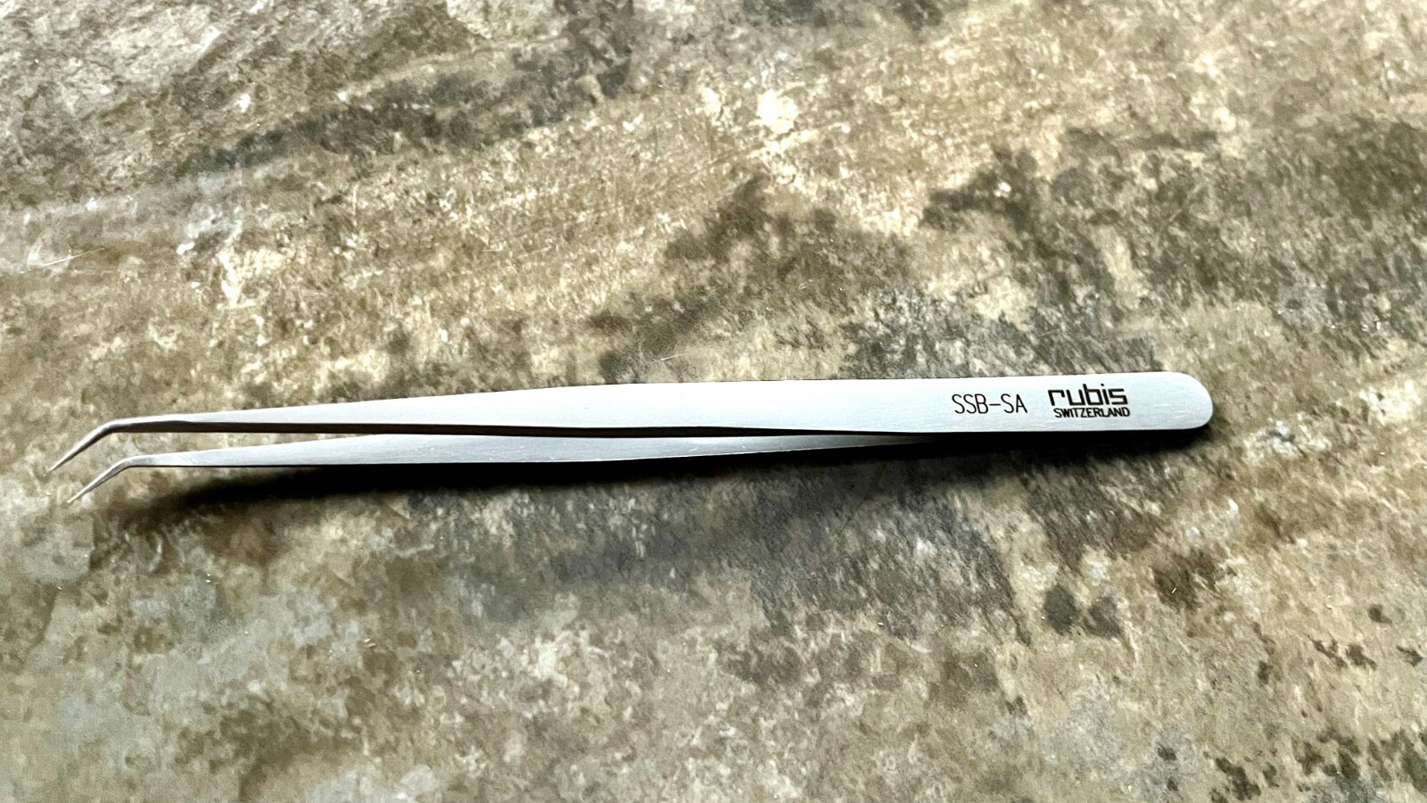RUBIS SWISS Model SSB-SA CURVED SHARP TIP TWEEZER STAINLESS PRO GRADE 25 avail
