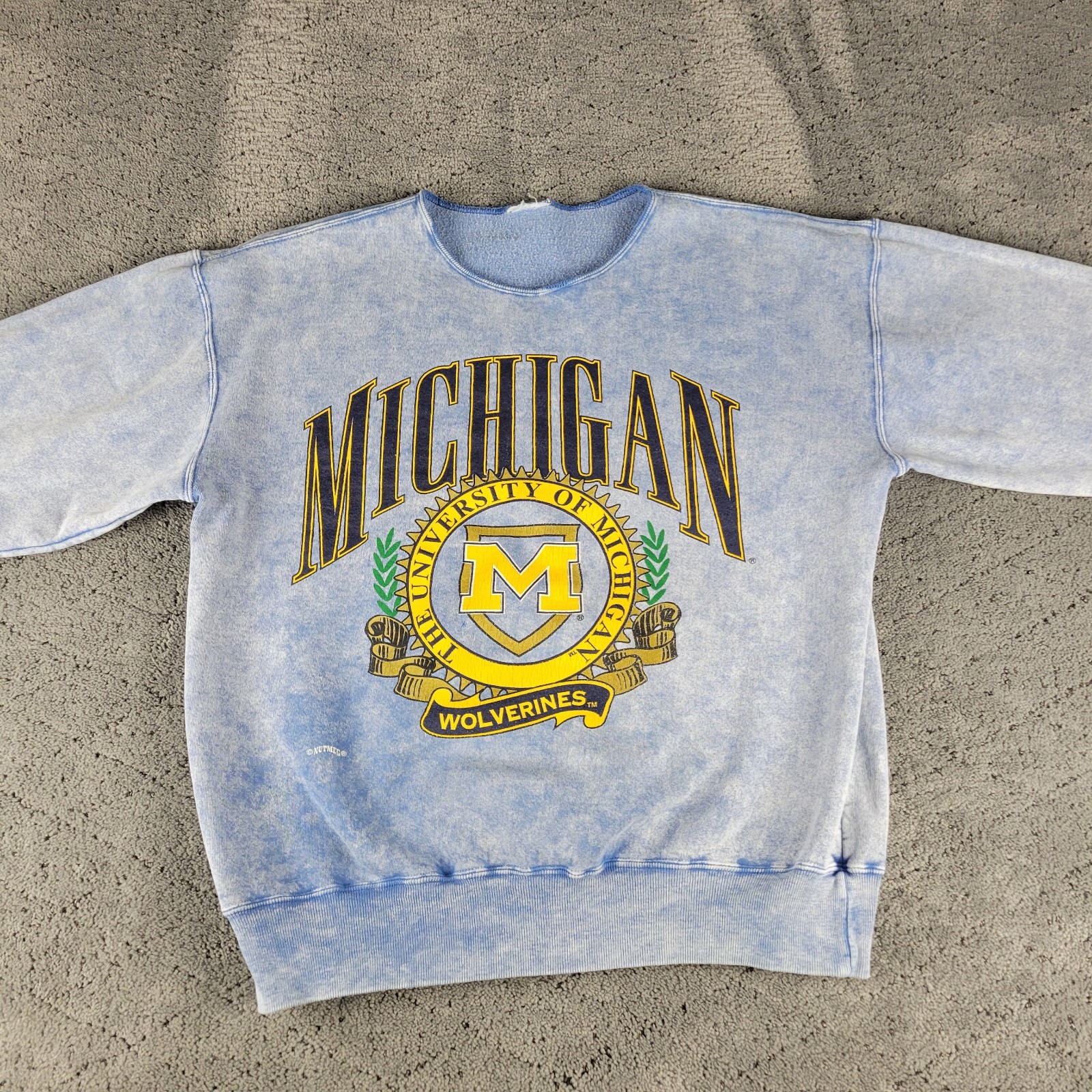 Vintage University Of Michigan Sweatshirt Blue Long Sleeve Relaxed Nutmeg