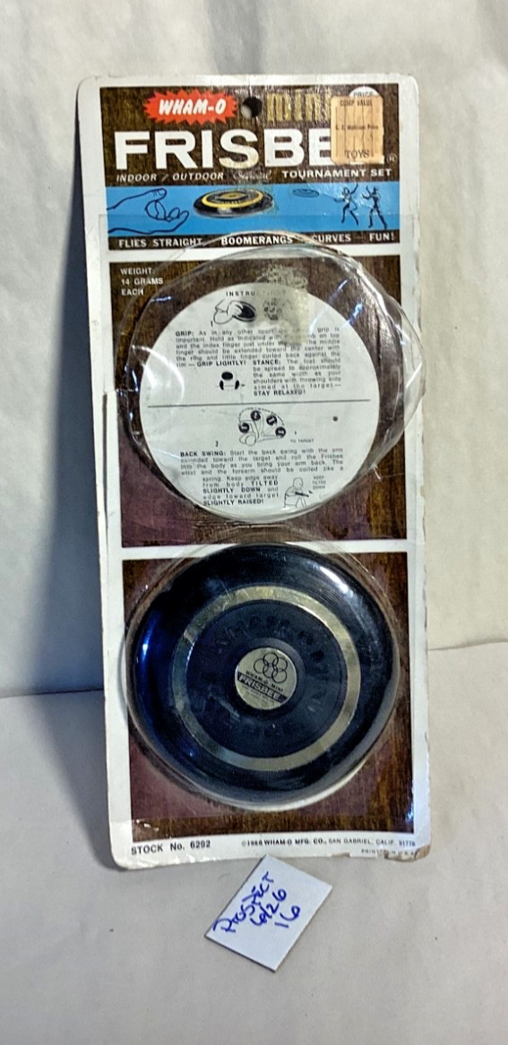 NOS Vintage 1968  Wham-O mini frisbee in package #6292 4” frisbee
