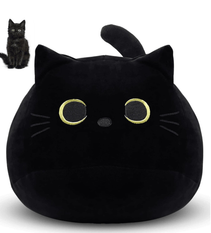 9.8in Kawaii Black Cat Plush Pillow Doll - Soft Toy for Kids, Anime Cat Plushies 9.8in Kawaii Black Cat Plush Pillow Doll - Soft Toy for Kids, Anime Cat Plushies