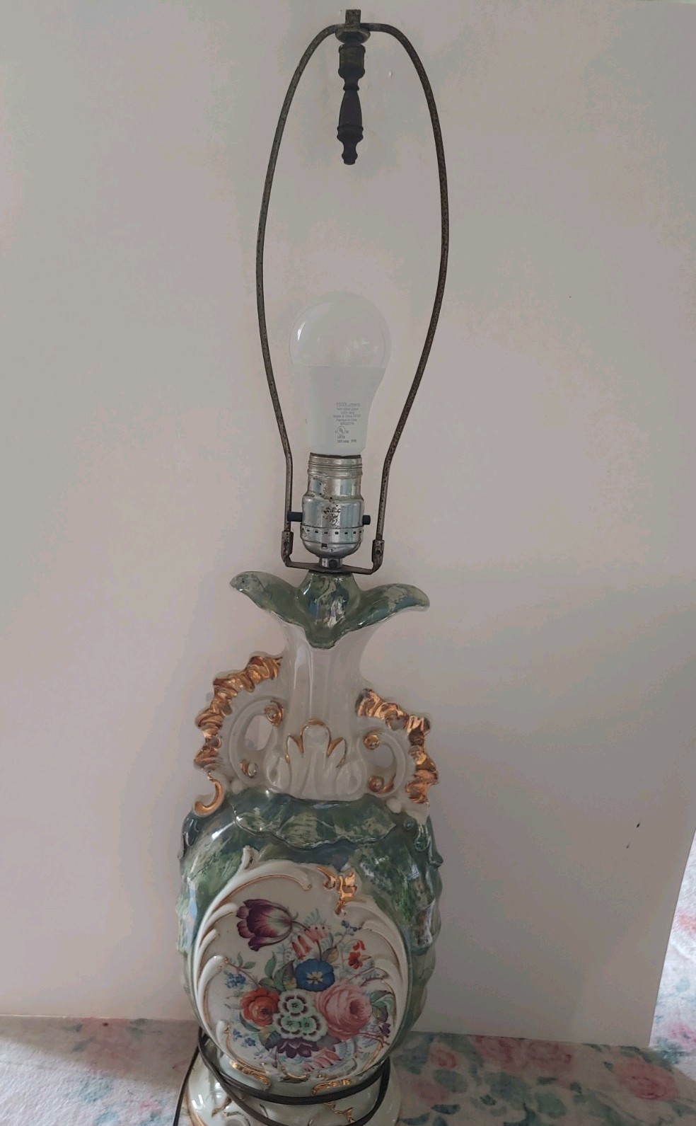 Vintage Italian Capodimonte Style Ceramic Table Lamp 33\
