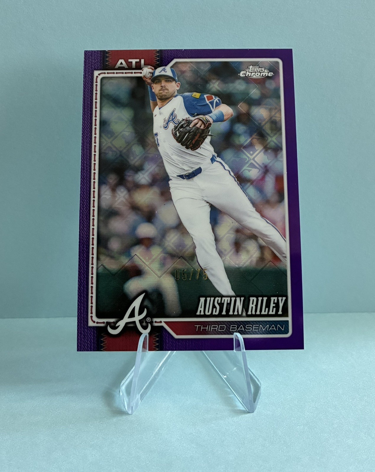 2026 Topps Chrome Austin Riley Purple Wave Refractor #/75 Braves 2026 Topps Chrome Austin Riley Purple Wave Refractor #/75 Braves