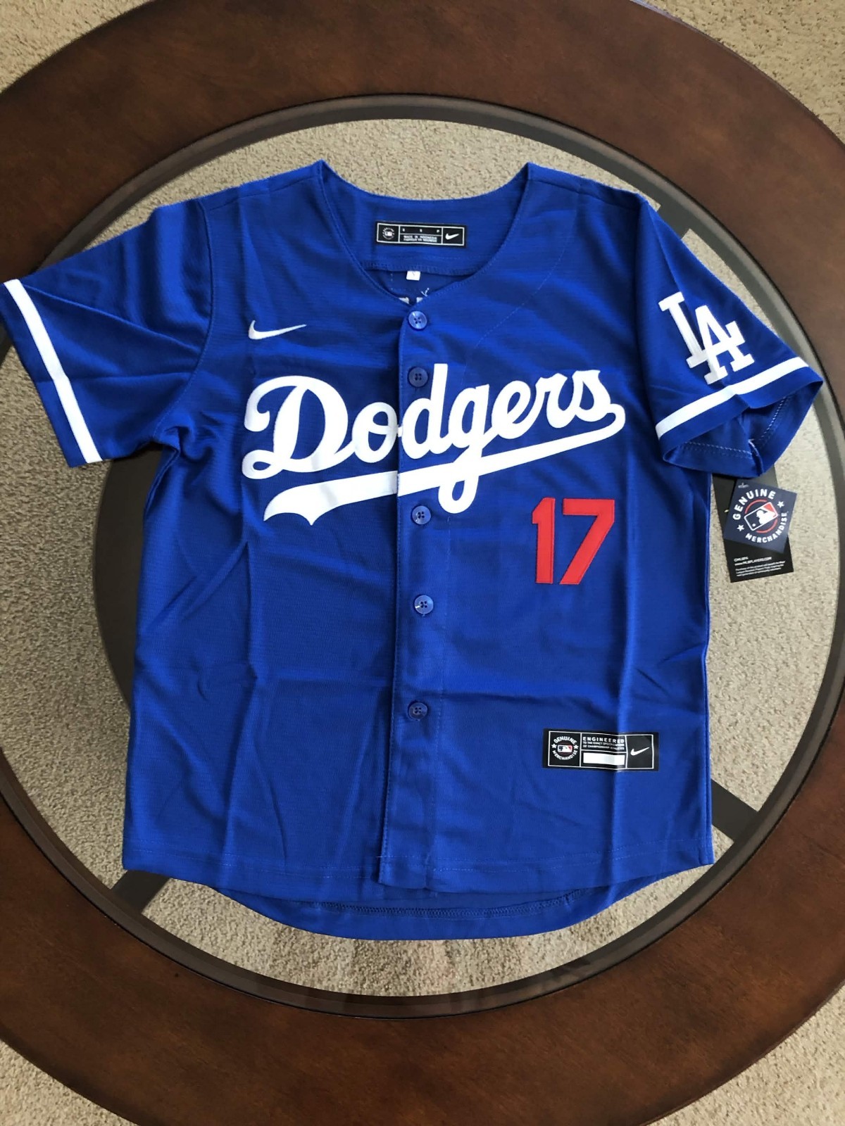 sNWT Shohei Ohtani Dodgers Kids Small Blue Away Jersey Stitched #17 sNWT Shohei Ohtani Dodgers Kids Small Blue Away Jersey Stitched #17