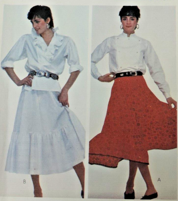 1980s McCall\'s 7906 Pattern Miss Prairie Western Skirt Sz: 16 W: 30 Uncut 1982 1980s McCall\'s 7906 Pattern Miss Prairie Western Skirt Sz: 16 W: 30 Uncut 1982