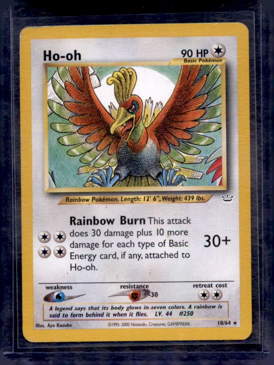 Ho-oh 18/64 Rare Neo Revelation Pokemon Unlimited Damaged