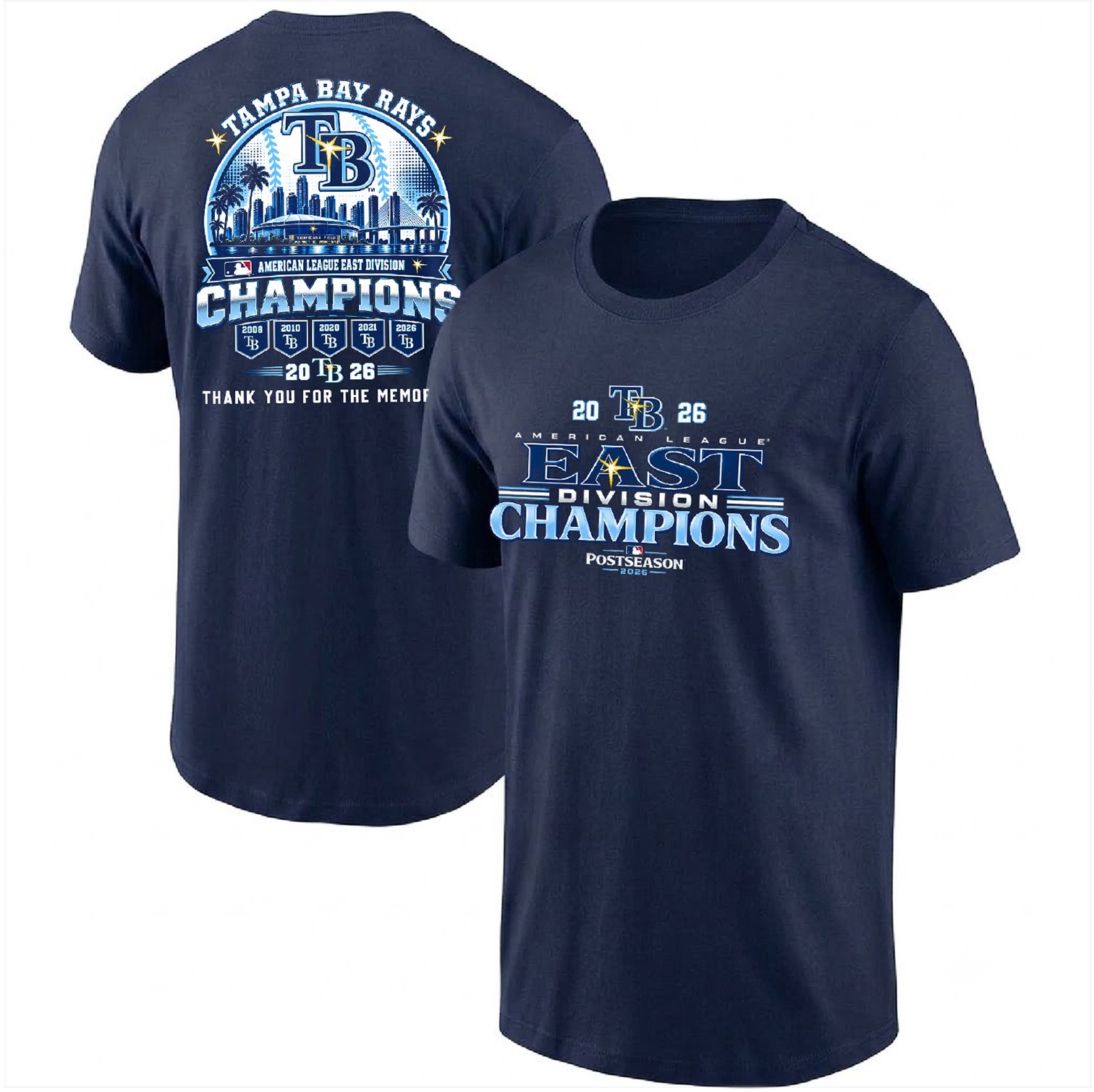 NEW Tampa Bay Rays 2026 American League East Division Champions TShirt NEW Tampa Bay Rays 2026 American League East Division Champions TShirt