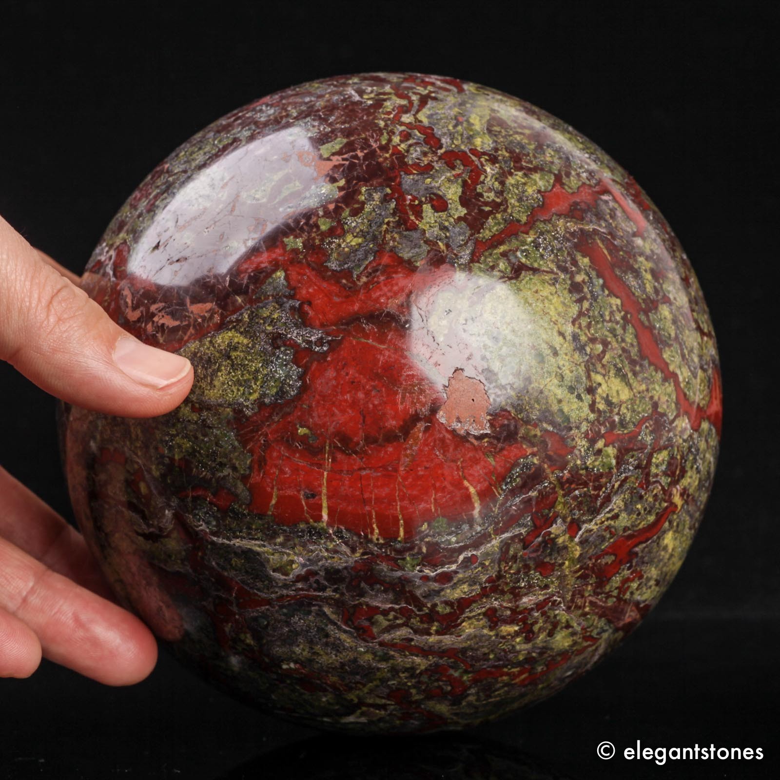 3790g134mm Large Dragon Blood Stone Sphere Crystal Ball Natural Specimen Healing