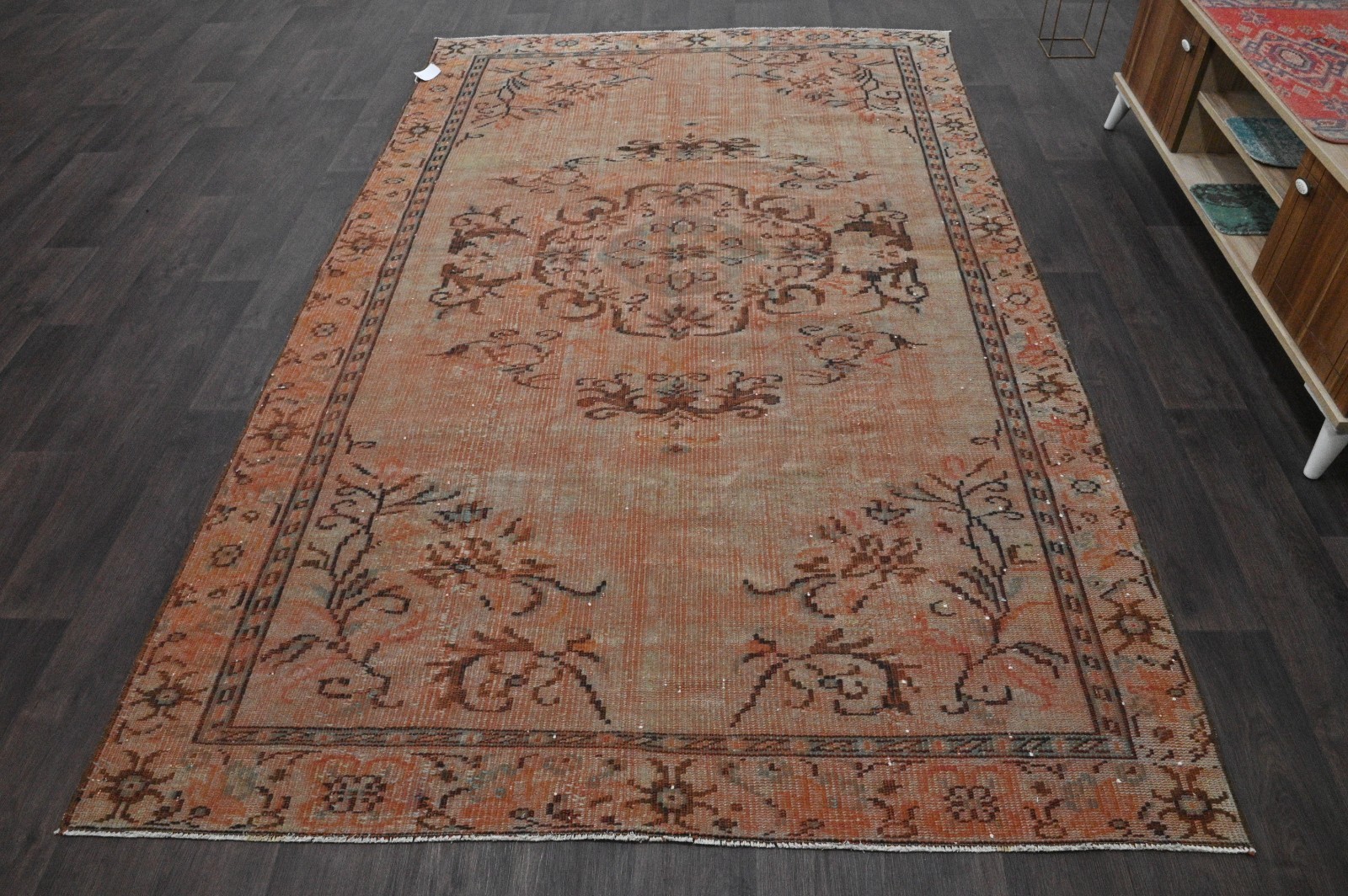 Oushak 6x9,Turkish Rug,vintage,anatolian,TERRACOTTA,kilim,Bohemian,handmade,wool Oushak 6x9,Turkish Rug,vintage,anatolian,TERRACOTTA,kilim,Bohemian,handmade,wool