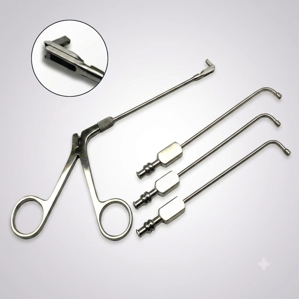 Antrum Backbiter Alligator 360° Rotatable Punch Surgical ENT Instruments