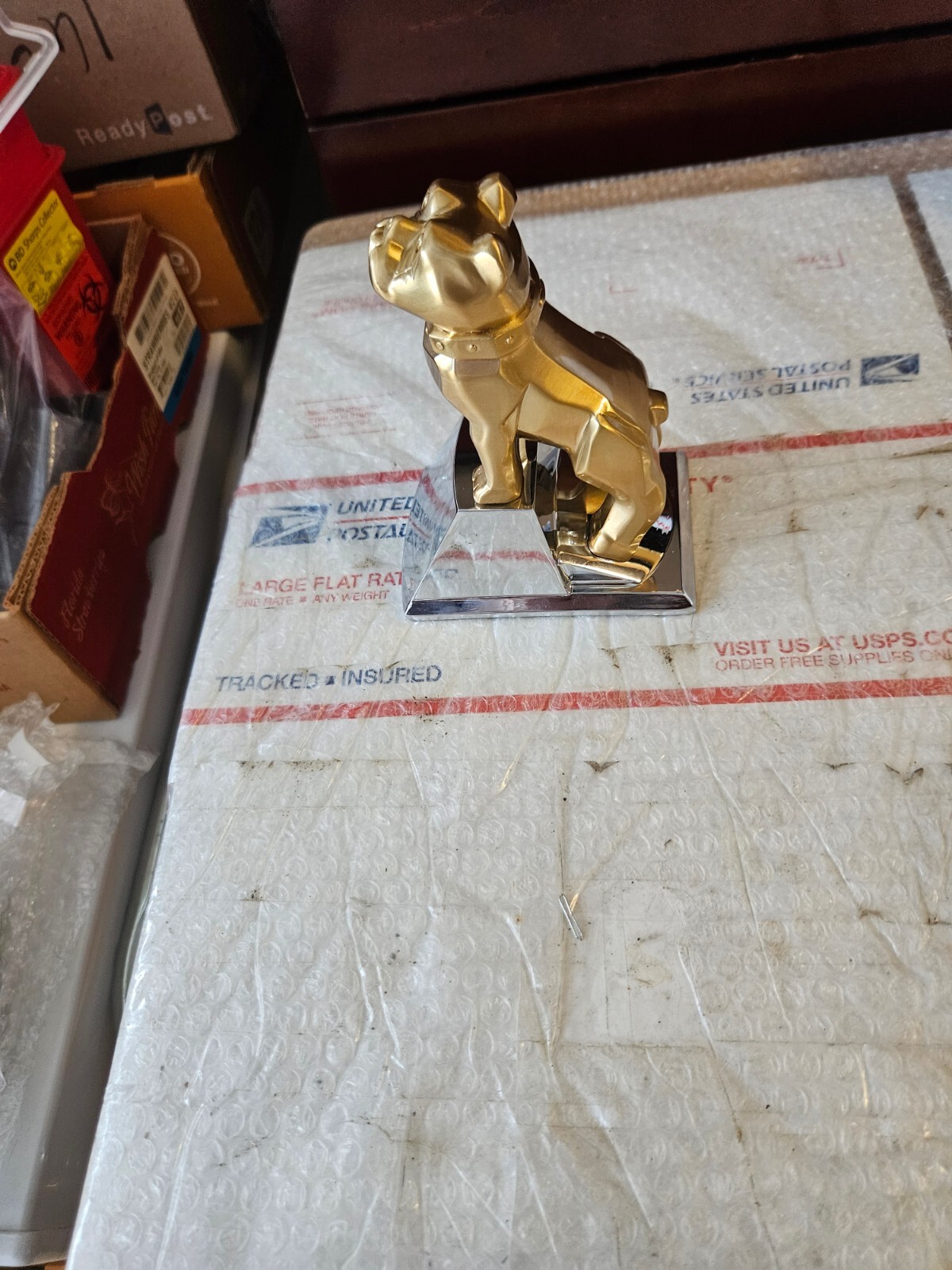 Brand New Authentic OEM Mack Gold Plated Bulldog On A Chrome Base Brand New Authentic OEM Mack Gold Plated Bulldog On A Chrome Base