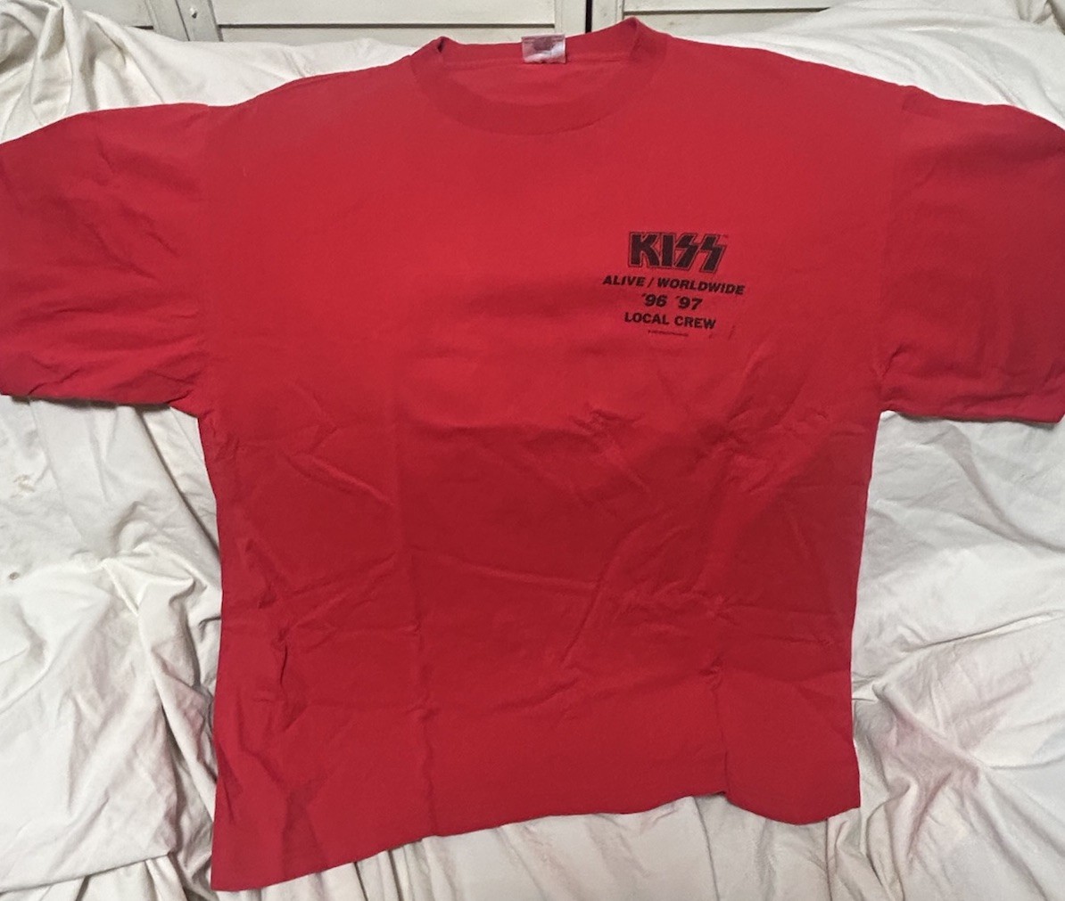 UNWORN NOS Vintage KISS 1996 1997 Alive Worldwide Local Crew Shirt XL Murina