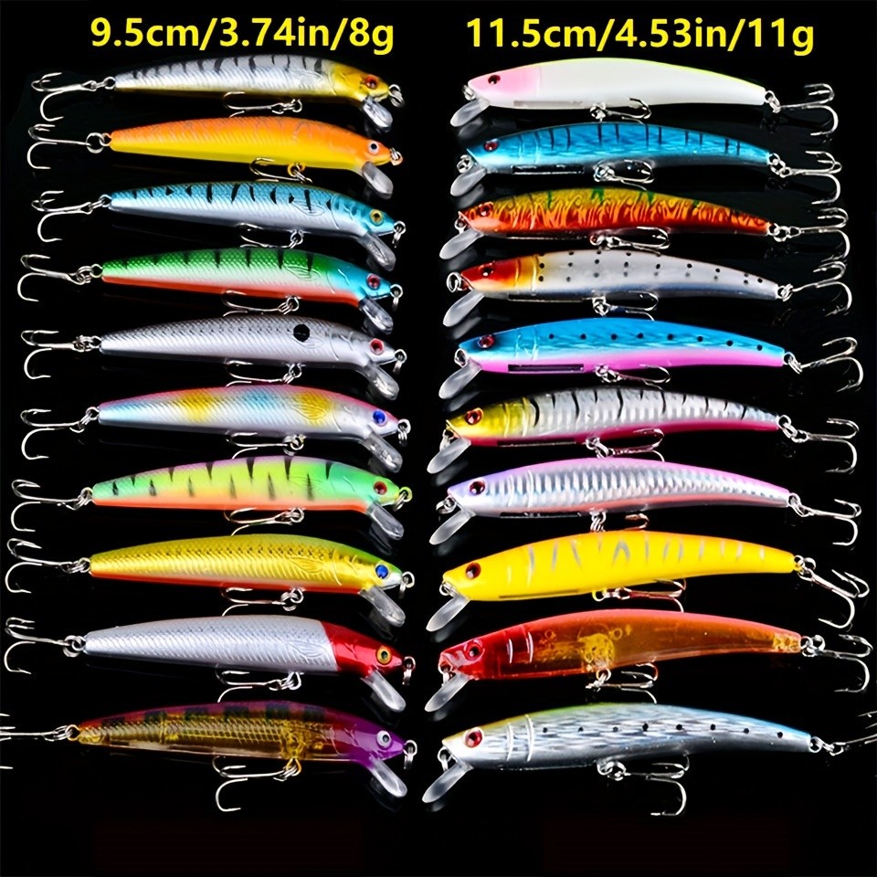 20pcs Minnow Set - Lure Fishing Tackle Outdoor Fishing Bait Kit Artificial Bait