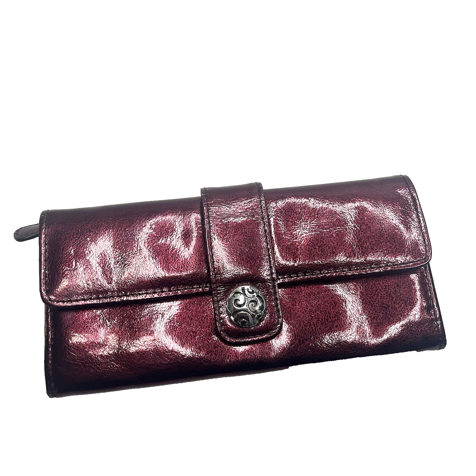 Chic BRIGHTON London Groove Shimmer Red Leather Large Wallet