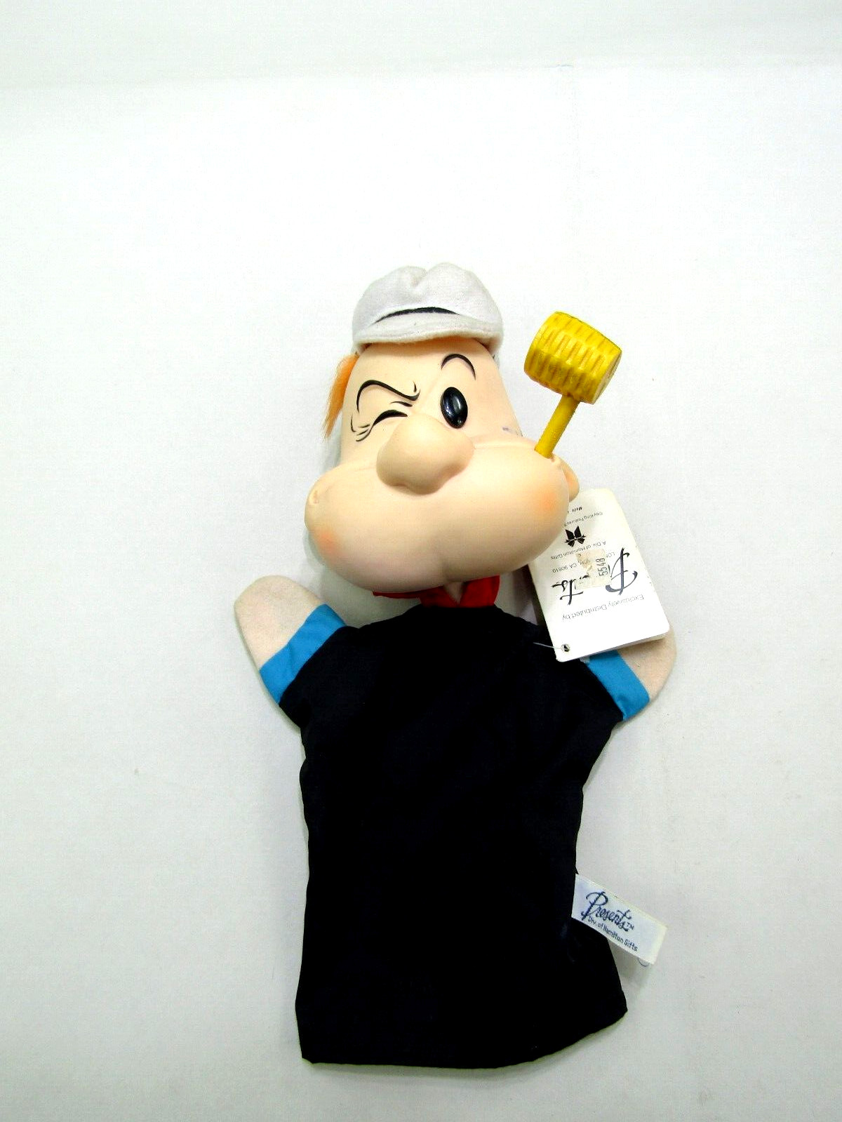 VTG Popeye The Sailor Hand Puppet Doll 1987 By Presents w/ Tag Big Head Retro TV