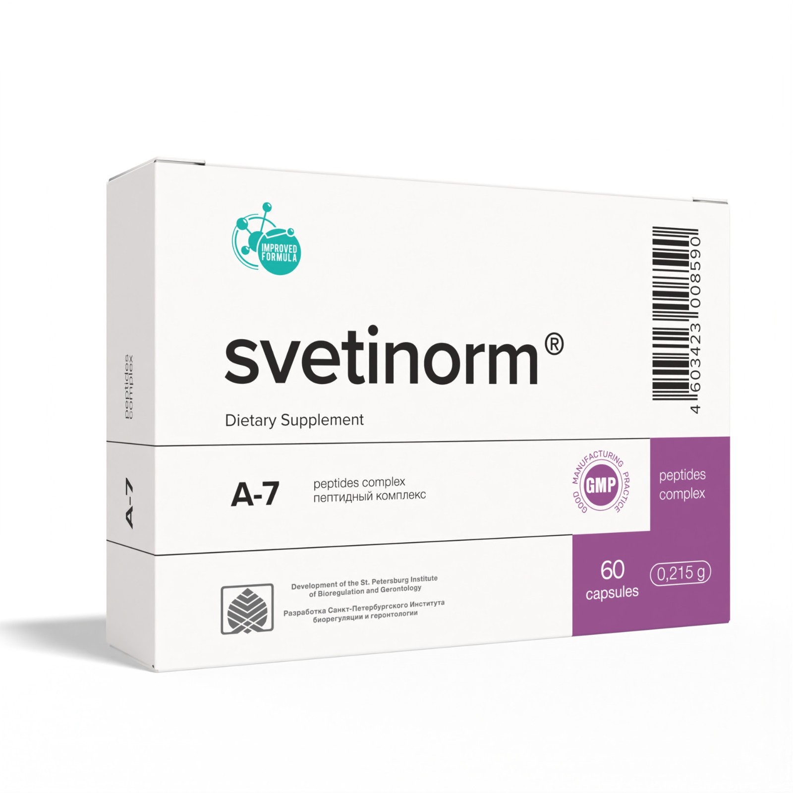 Svetinorm A-7 Original Khavinson Natural Liver Peptide Bioregulator 60 Capsules