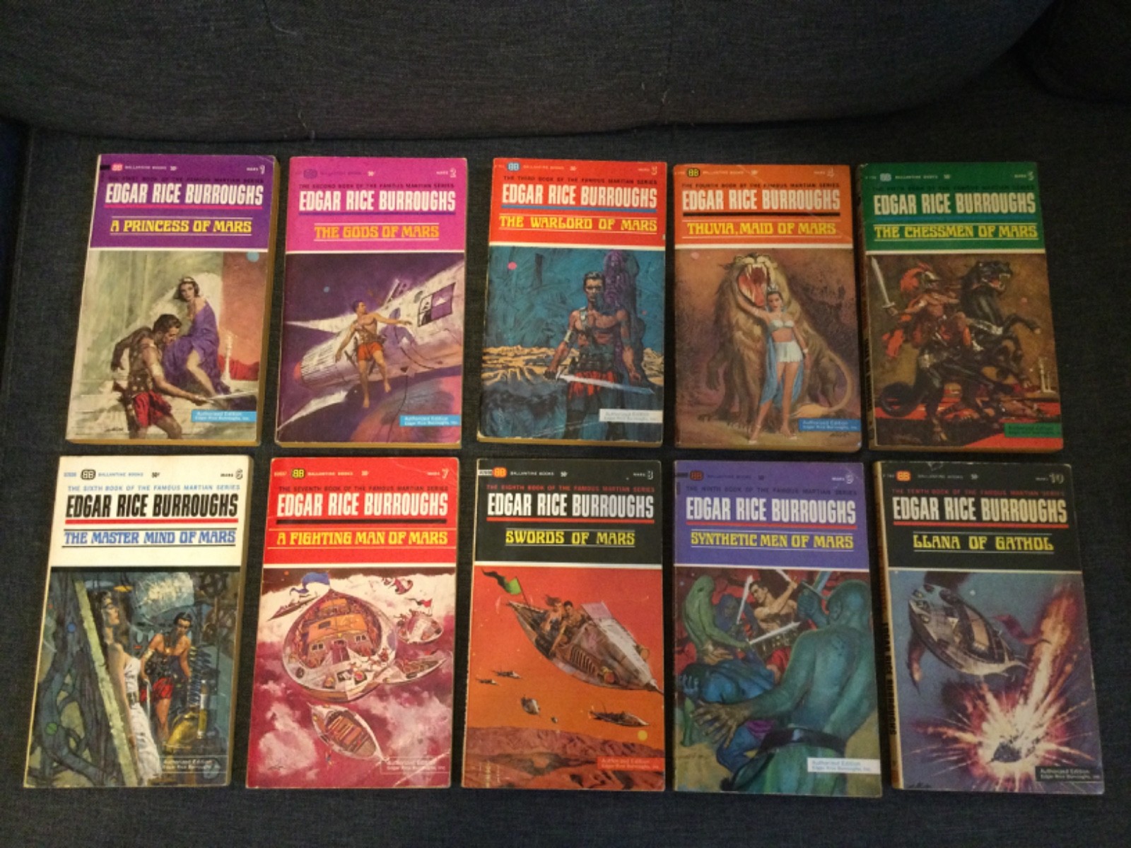 Vtg Edgar Rice Burroughs 1-10 Mars Paperbacks Martian Tales