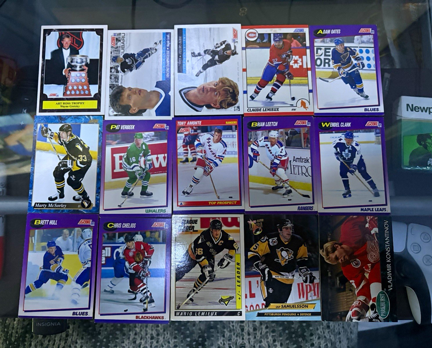 Vintage NHL Hockey Card Lot 15 Lemieux Messier Hull Chelios 1990s Cards Vintage NHL Hockey Card Lot 15 Lemieux Messier Hull Chelios 1990s Cards
