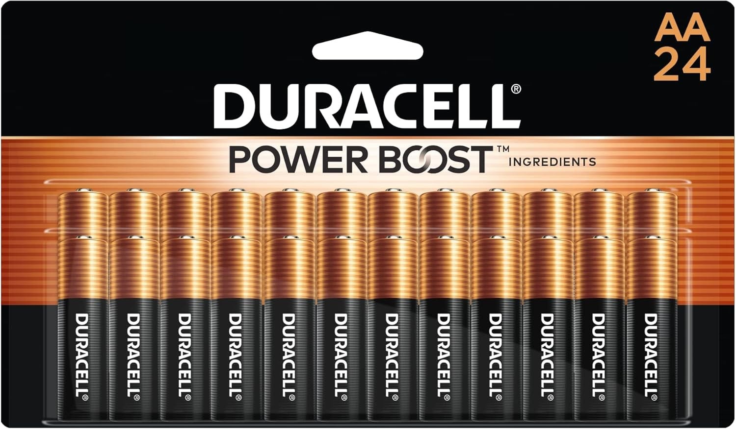 Duracell Coppertop AA Batteries, 24 Count, 12-Year Shelf Life, Long-lasting 