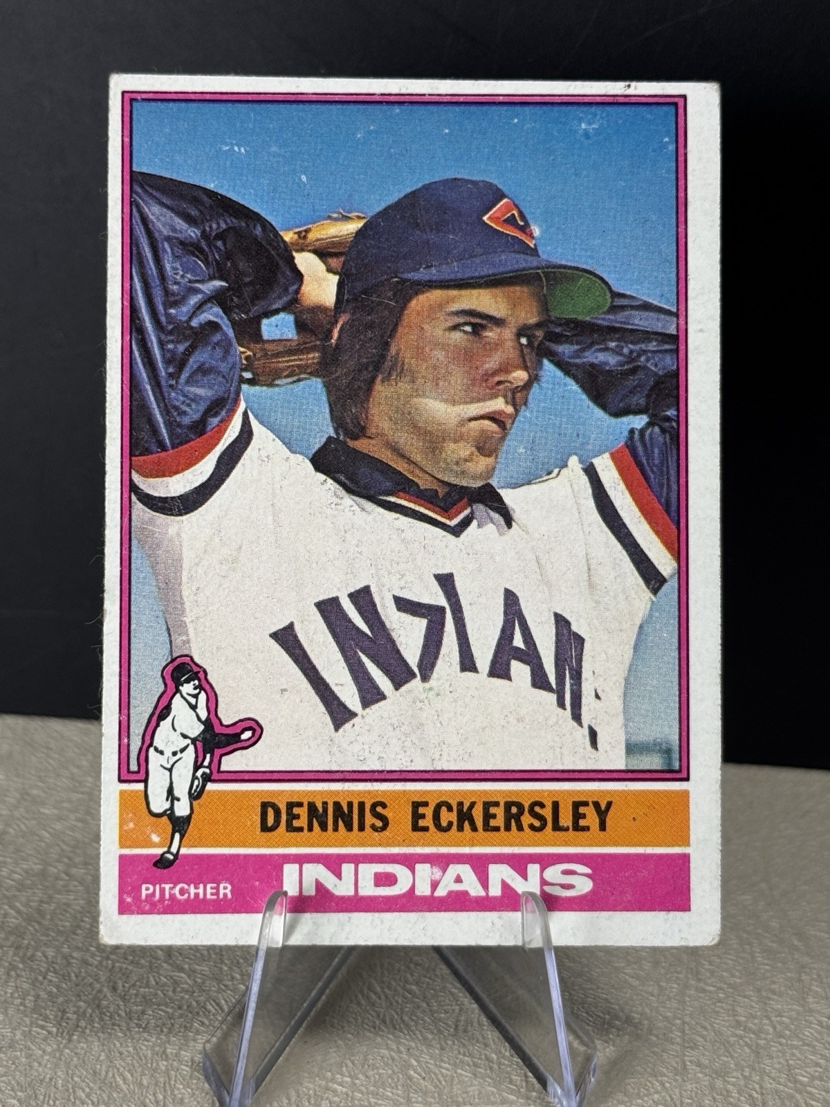 Topps 1976 #98 Dennis Eckersley Rookie Card Cleveland Indians Baseball NICE
