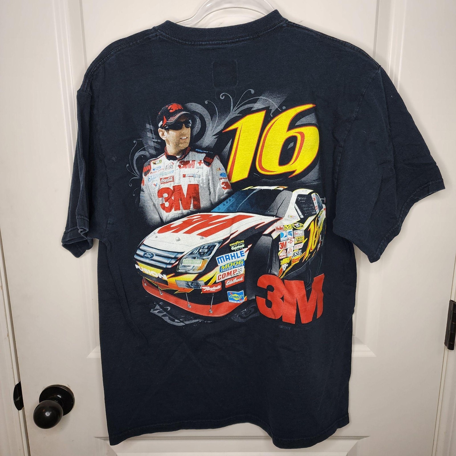 Greg Biffle Shirt Mens Large Blue NASCAR Racing 3M 16 Chase Roush Fenway Tee