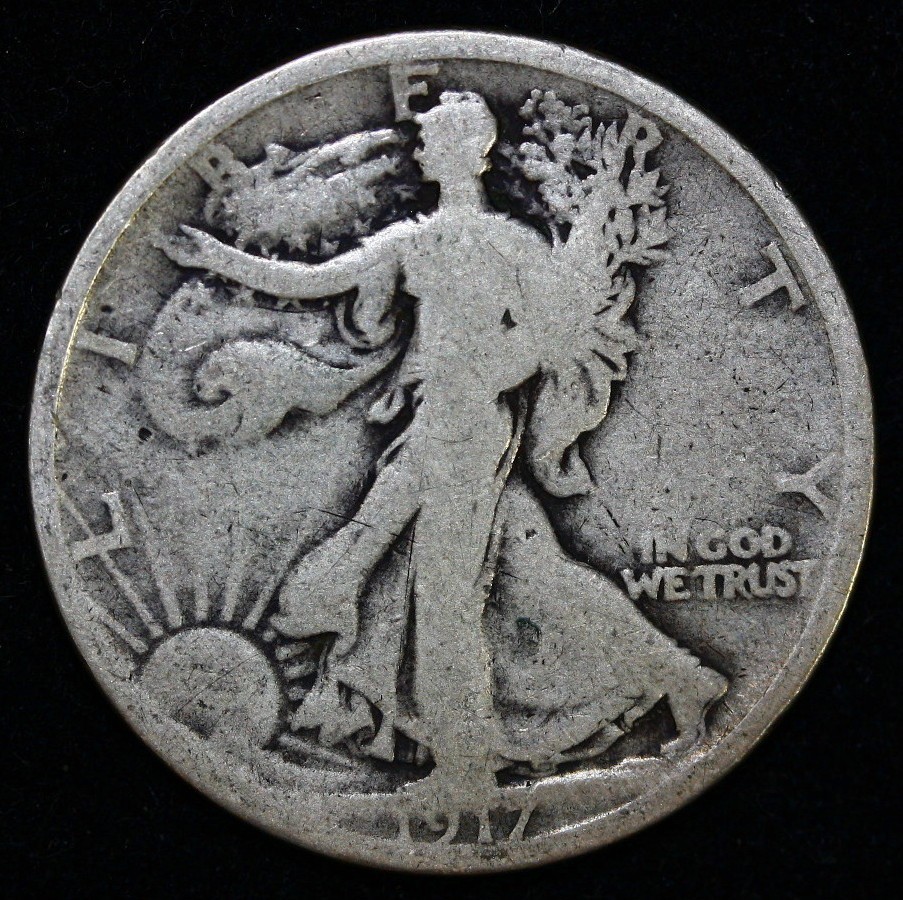 1917-S REVERSE S WALKING LIBERTY HALF DOLLAR OLD U.S. TYPE COIN